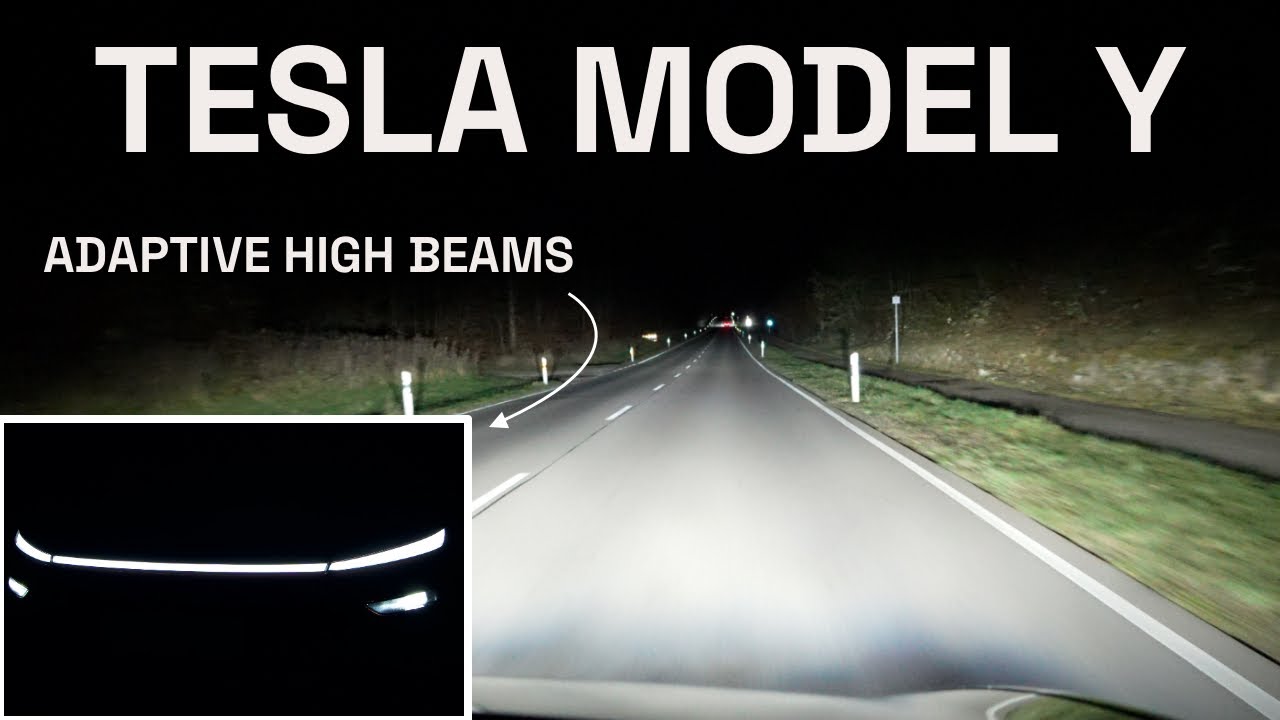 2025 Tesla Model Y: adaptive High Beams - Matrix LED High Beam Test - Autophorie Extra