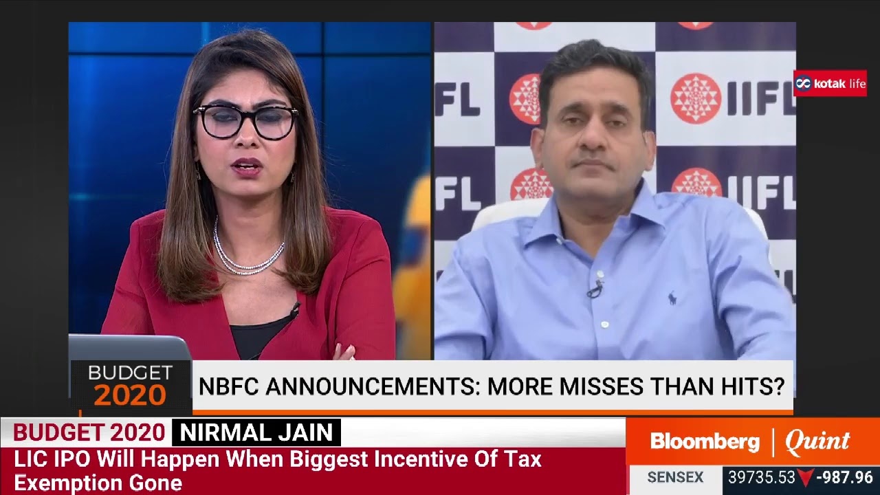 IIFL Group's Nirmal Jain On Highlights From Union Budget 2020