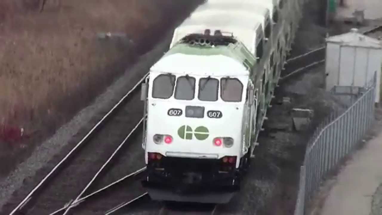 GO Train leaving Whitby train station