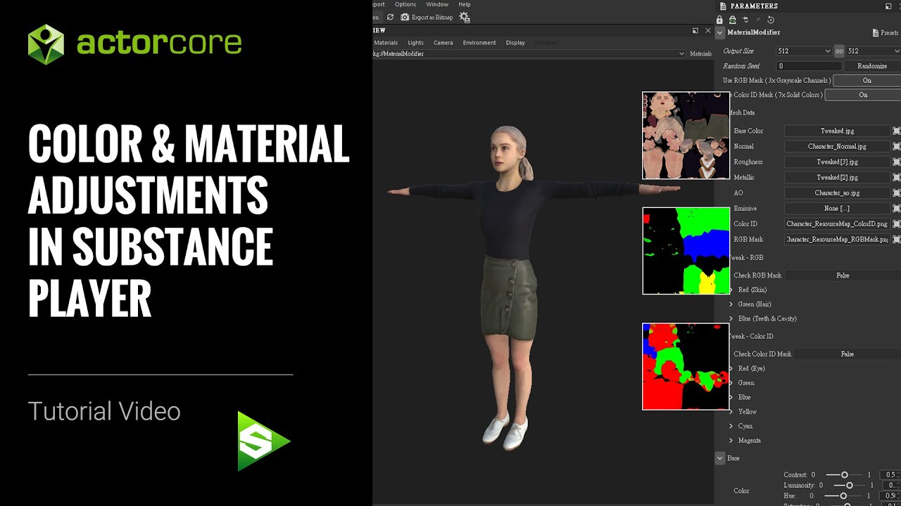 Custom Mesh & Material for 3D Rigged Characters with Blender & Substance Player | ActorCore 3D Store