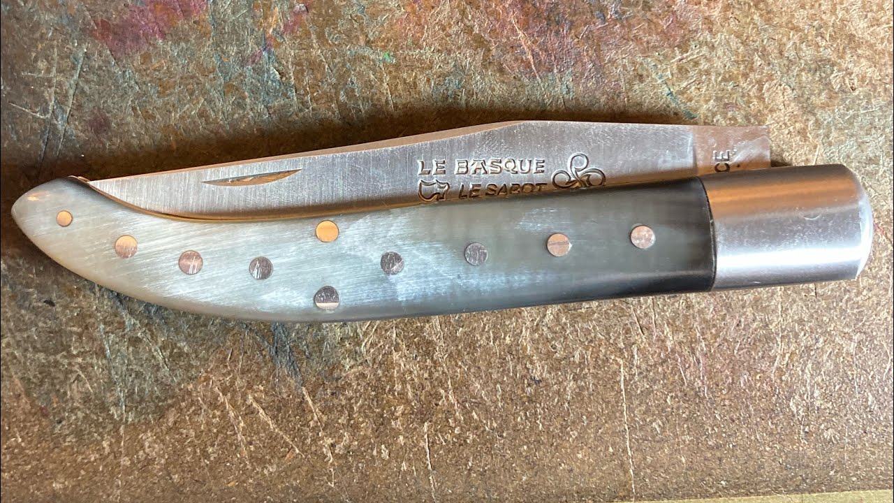 Le Basque by Le Sabot in Black Horn and 12C27 Sandvik Steel French Pocket Knife