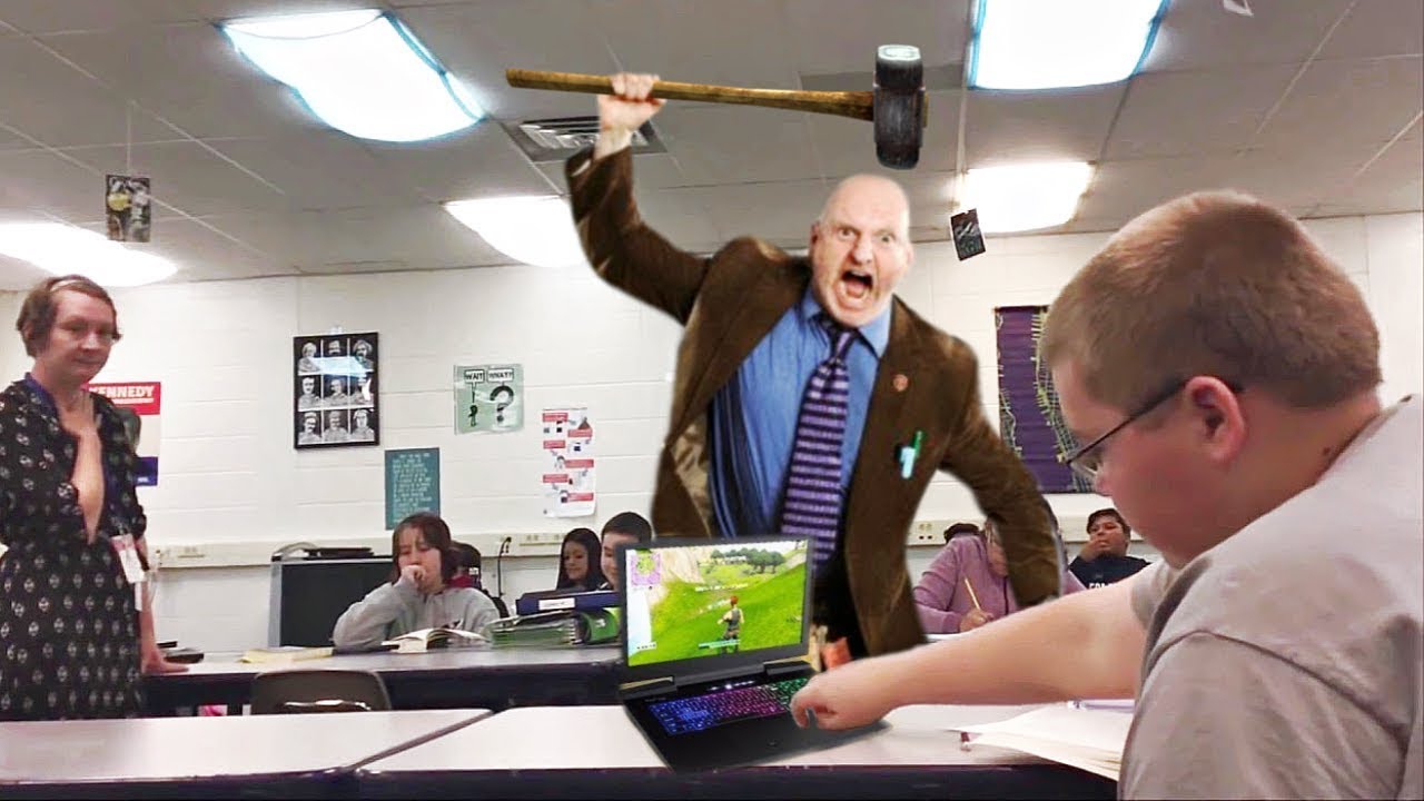Kind betrapt op Fortnite spelen op school...