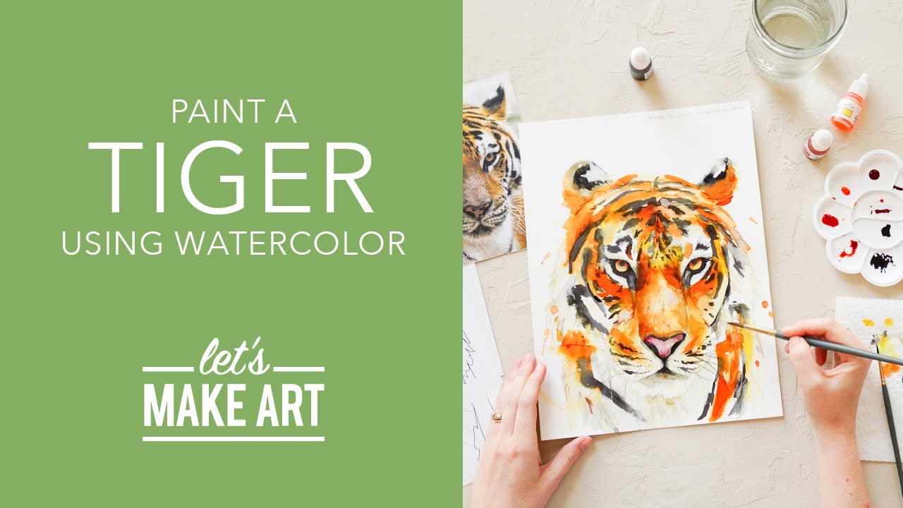 Let's Paint a Tiger | Watercolor Animal Tutorial by Sarah Cray of Let's Make Art