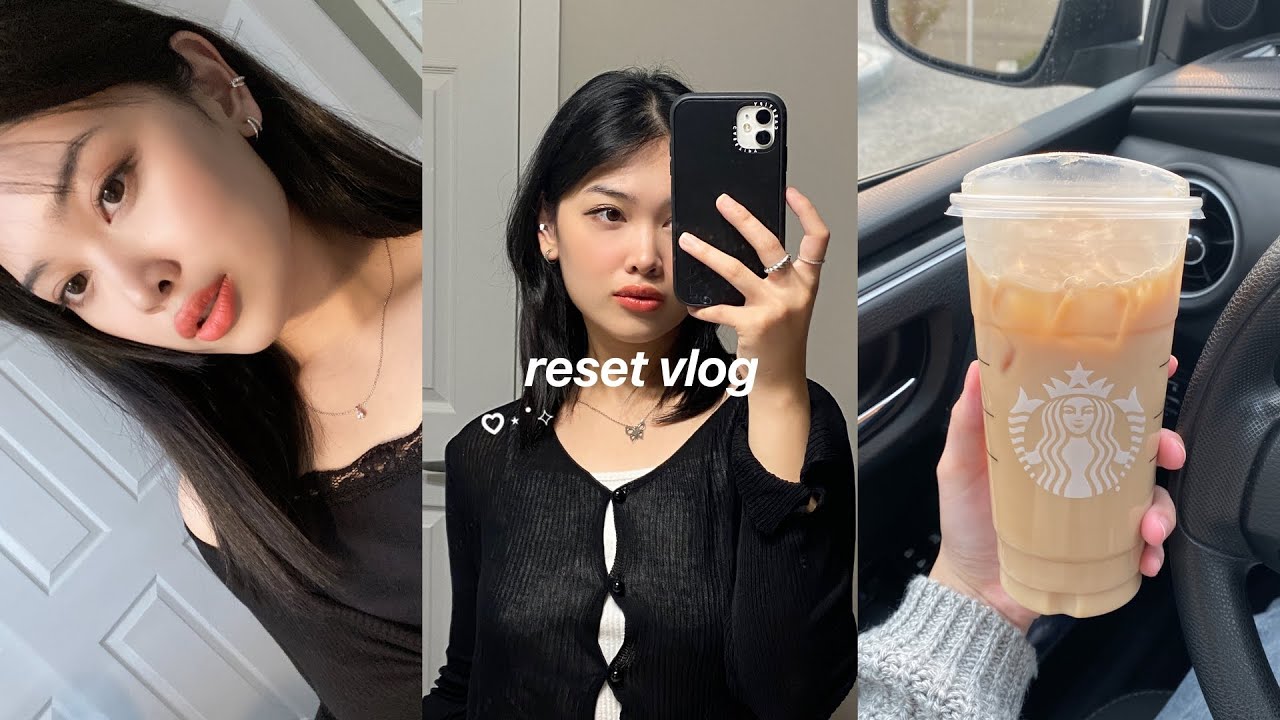 Reset Vlog🧖🏻‍♀️ Morning & night skincare routine, getting a haircut, 5 minute go-to makeup routine
