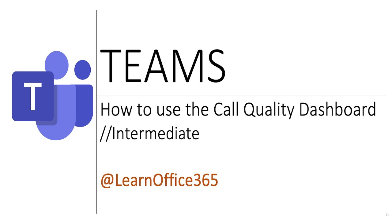 How to use the Call Quality Dashboard to Diagnose Slugs Performance - Quick Tutorial!