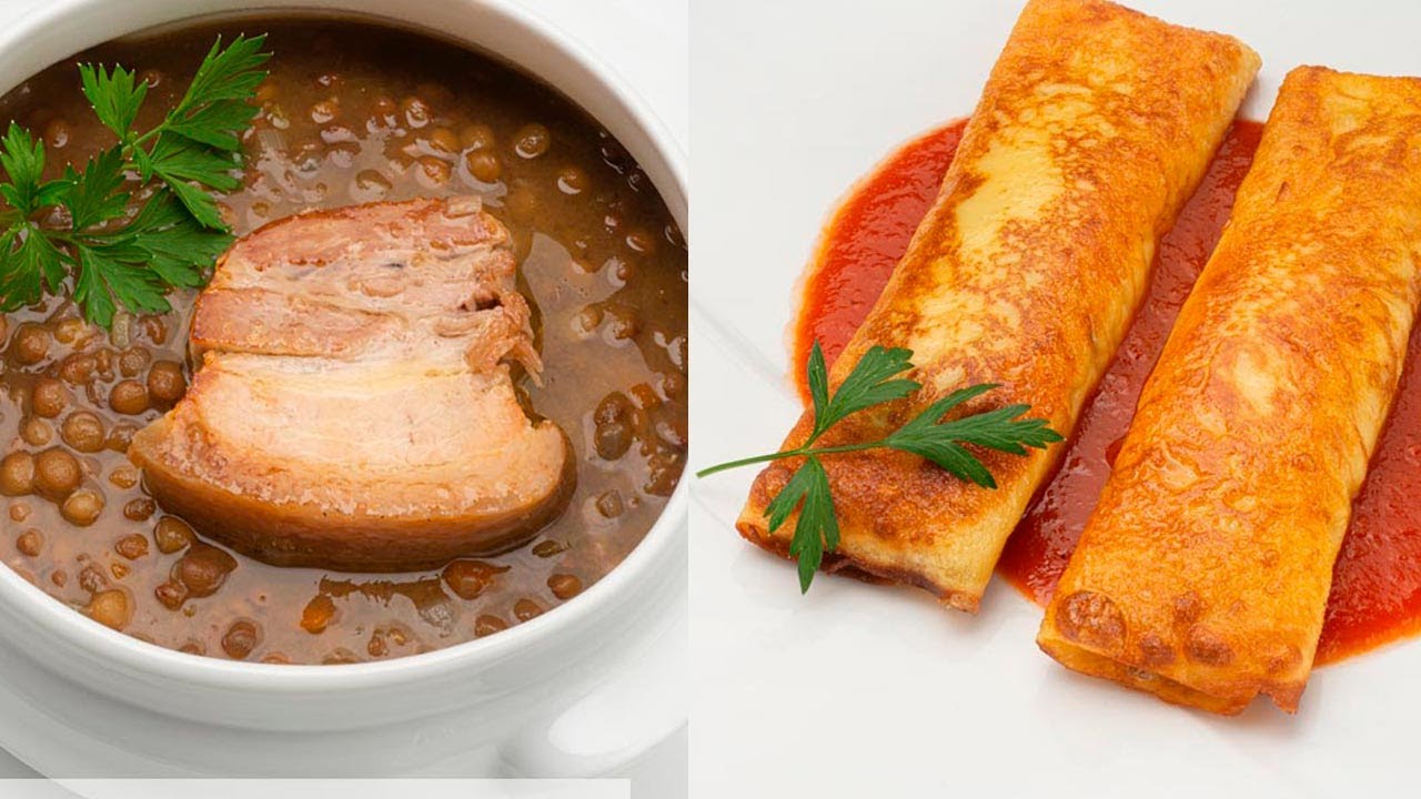Crepes de verduras - Lentejas con panceta fresca - Cocina Abierta de Karlos Arguiñano