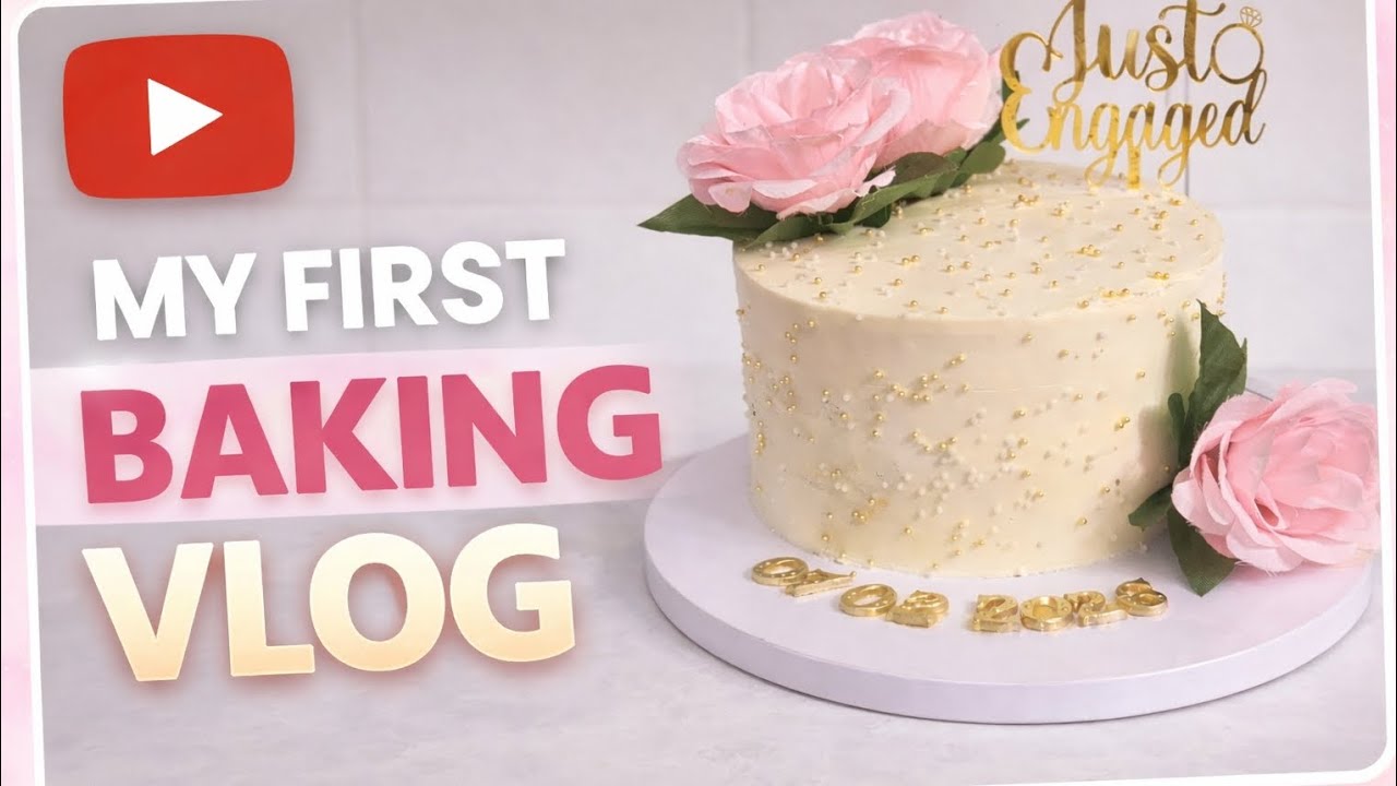 Pink & Gold Engagement Cake | Beginner Baker Diaries