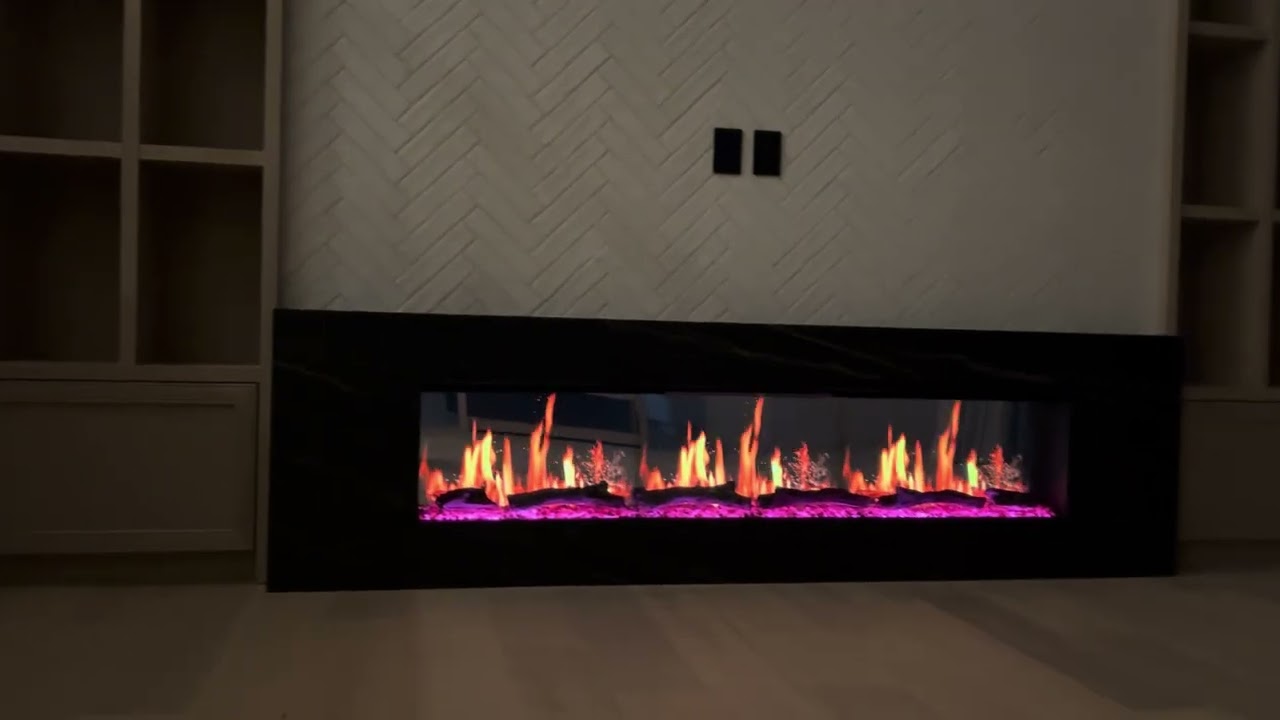 Litedeer Fireplaces XL large 75-in smart electric fireplace just finish in BC, Canada(Model: ZEF75V)