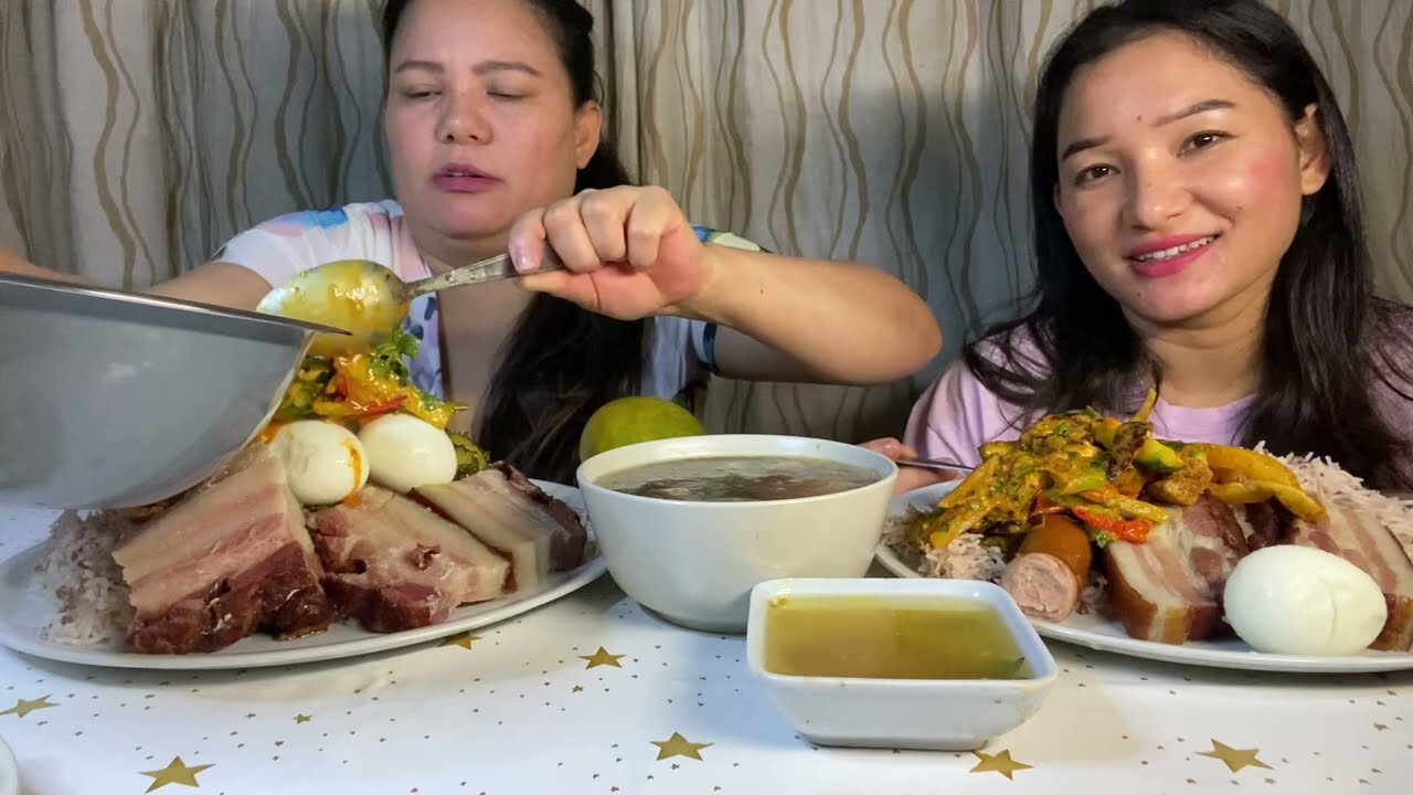 Nepali Style ले बनायो  Asparagus mix अचार,pork belly fry,egg