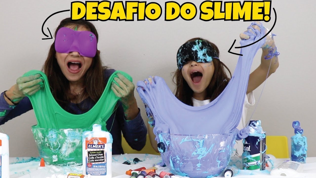 DESAFIO DO SLIME COM OLHOS VENDADOS!!! Blindfolded slime challenge!!