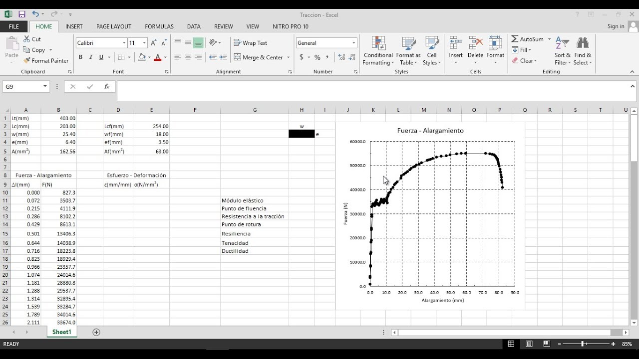 Cómo hacer la curva Esfuerzo-Deformación en EXCEL