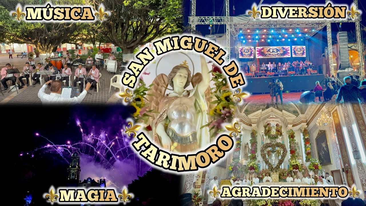 FIESTA PATRONAL A SAN MIGUEL EN TARIMORO GUANAJUATO mañanitas concierto eucaristía  