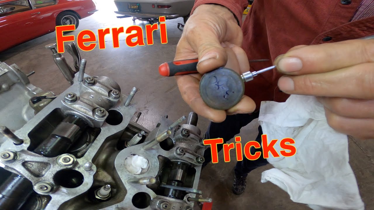 Ferrari valve lash on a four cam engine