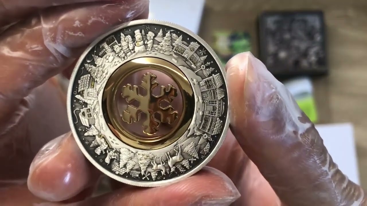 2021 Perth Mint Christmas Wonderland 2oz Antique Coloured Coin.