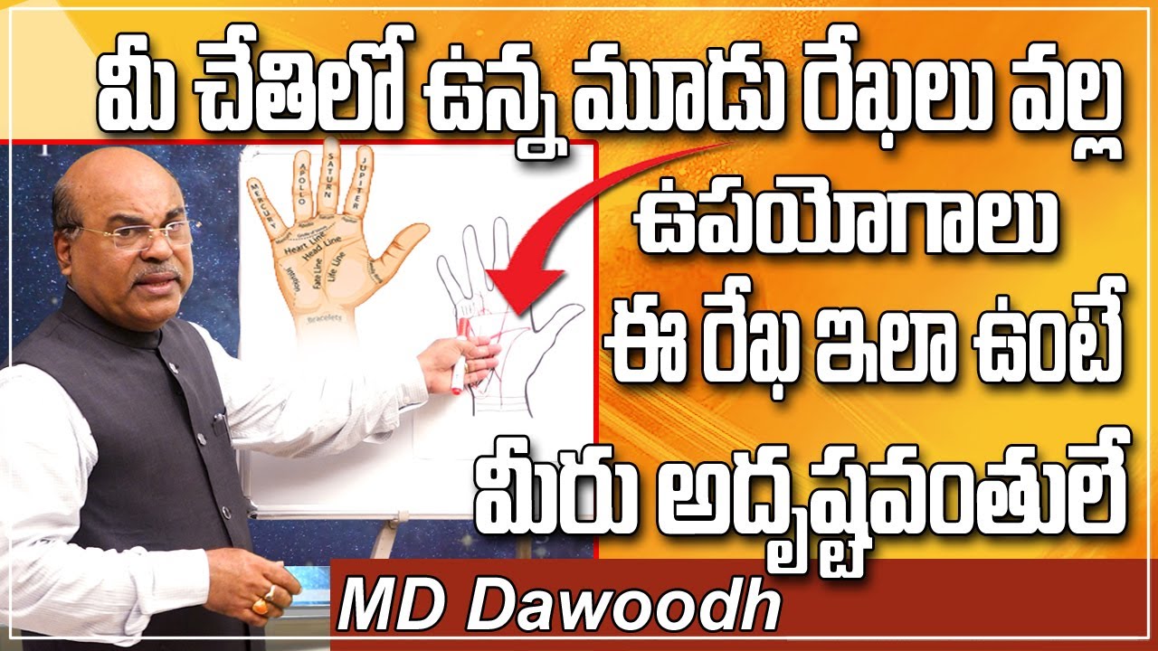 three lines in your hands | ఈ రేఖ ఇలా ఉంటే మీరు అదృష్టవంతులే | MD Dawood |Numerology, and Palmistry