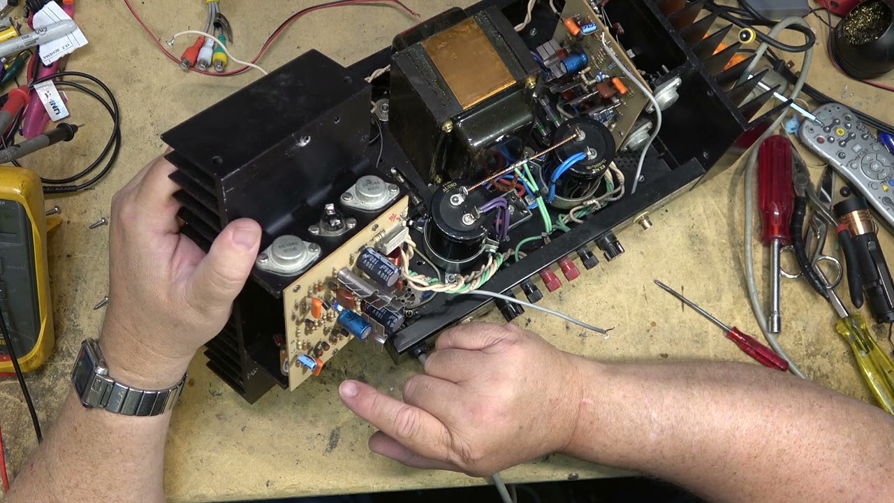 Hafler DH200 Power Amp with 27 Volts DC on the speaker terminal