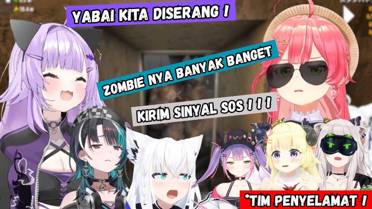 Okayu Chihaya dan Fubuki Histeris Diserang Sadako dan Zombie dan Minta Bantuan ke Tim Lain