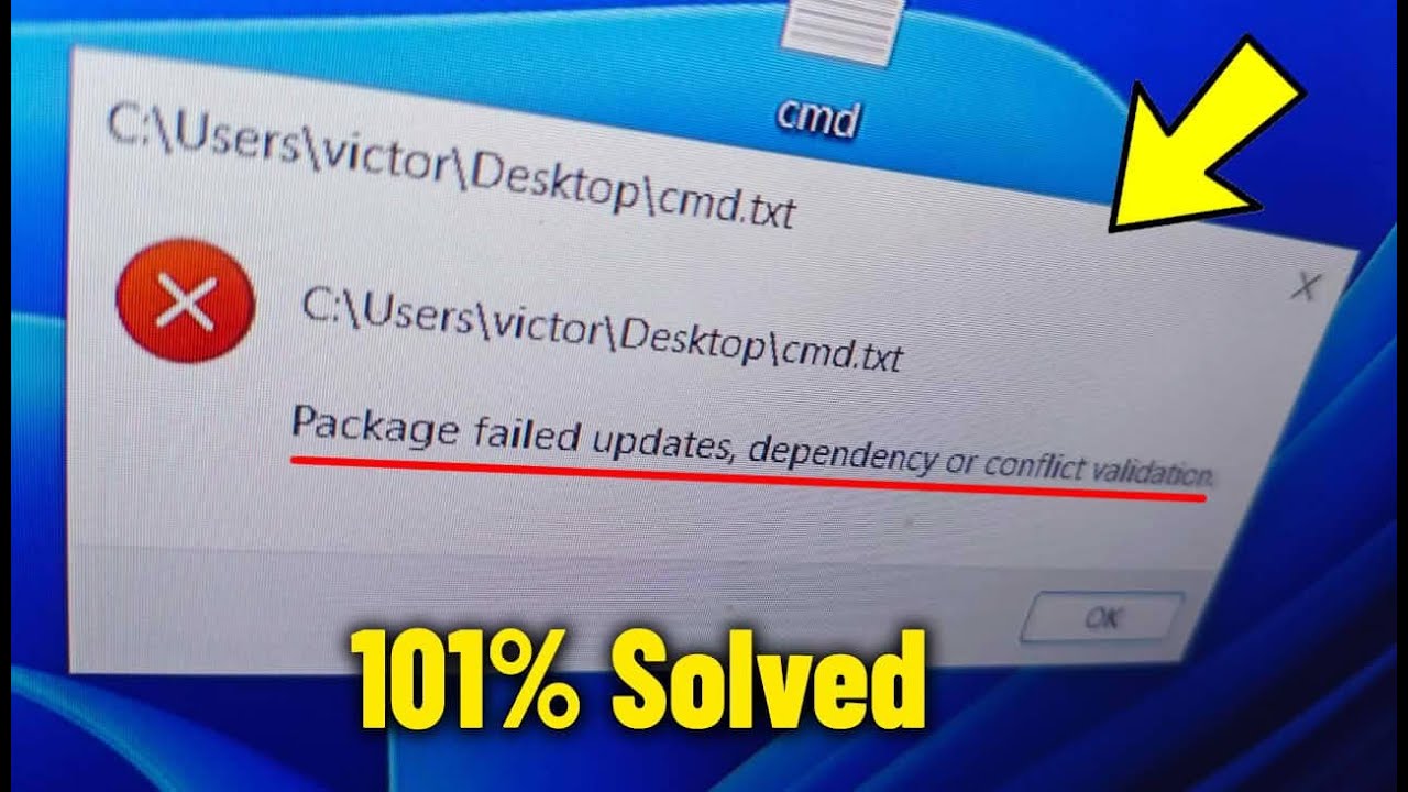 Package failed updates dependency or conflict validation in Windows 11 - How To Fix Cant Open txt ✅