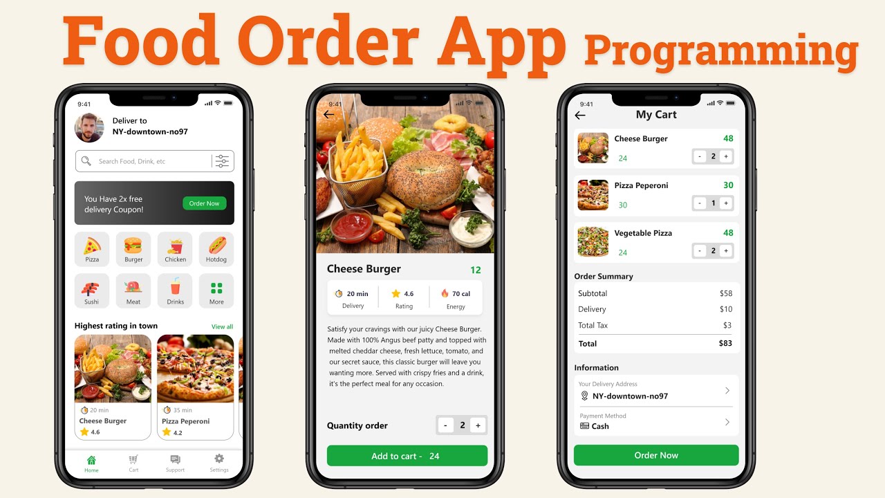 ✅ Food App Android Design - how to make food ordering app? android studio tutorial 🔥