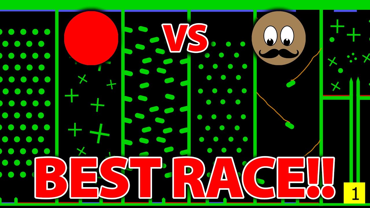 Red VS Mr. Ball: Marble Race - Colors Marble Run in Algodoo