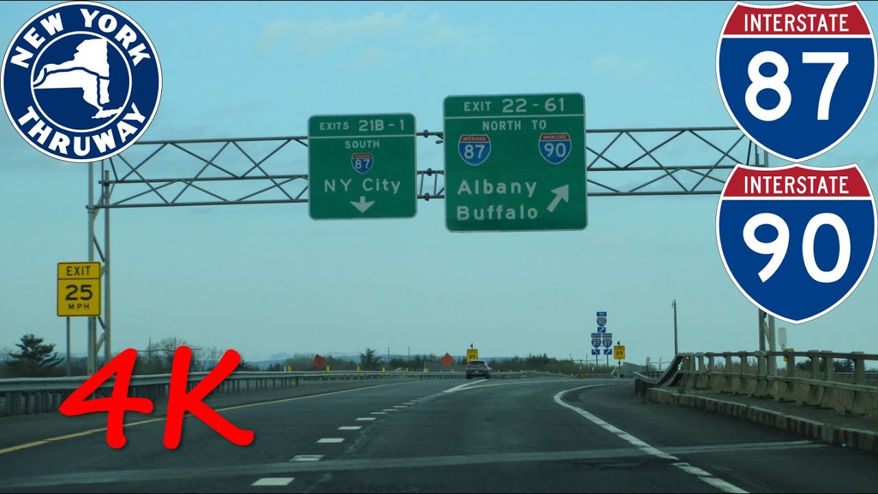 ⁴ᴷ New York State Thruway (Albany/Capital District) north/westbound [4K VIDEO]