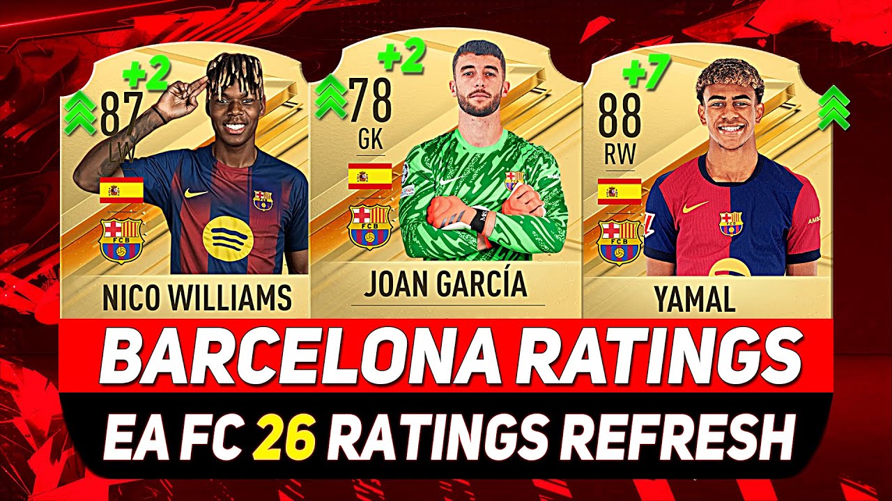 BARCELONA PLAYER RATINGS IN EA FC 26! ✅😲ft. LAMINE YAMAL, NICO WILLIAMS, JOAN GARC&Iacute;A...etc