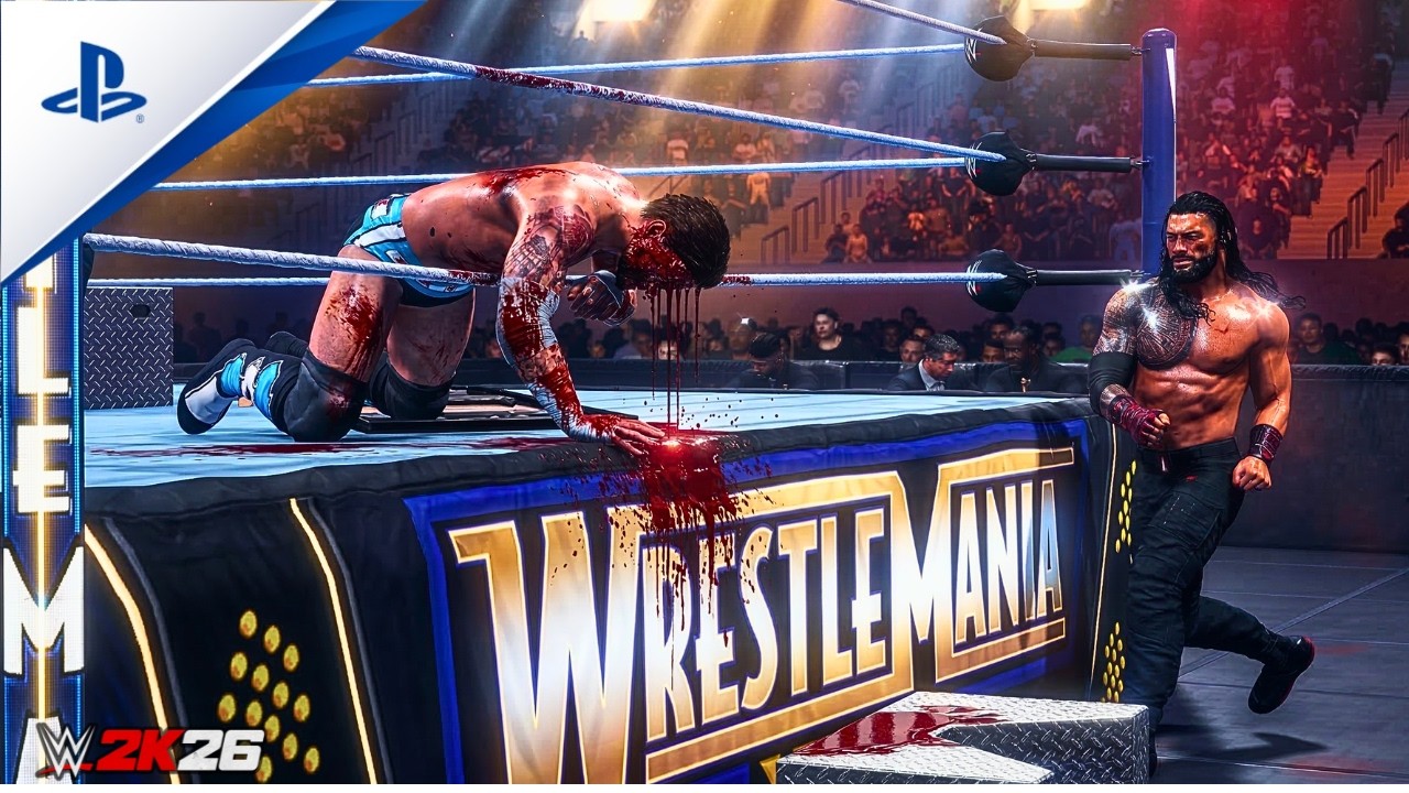 WWE 2K26 – CM Punk против Романа Рейнса | Матч за титул чемпиона мира в тяжелом весе на WrestleMa...