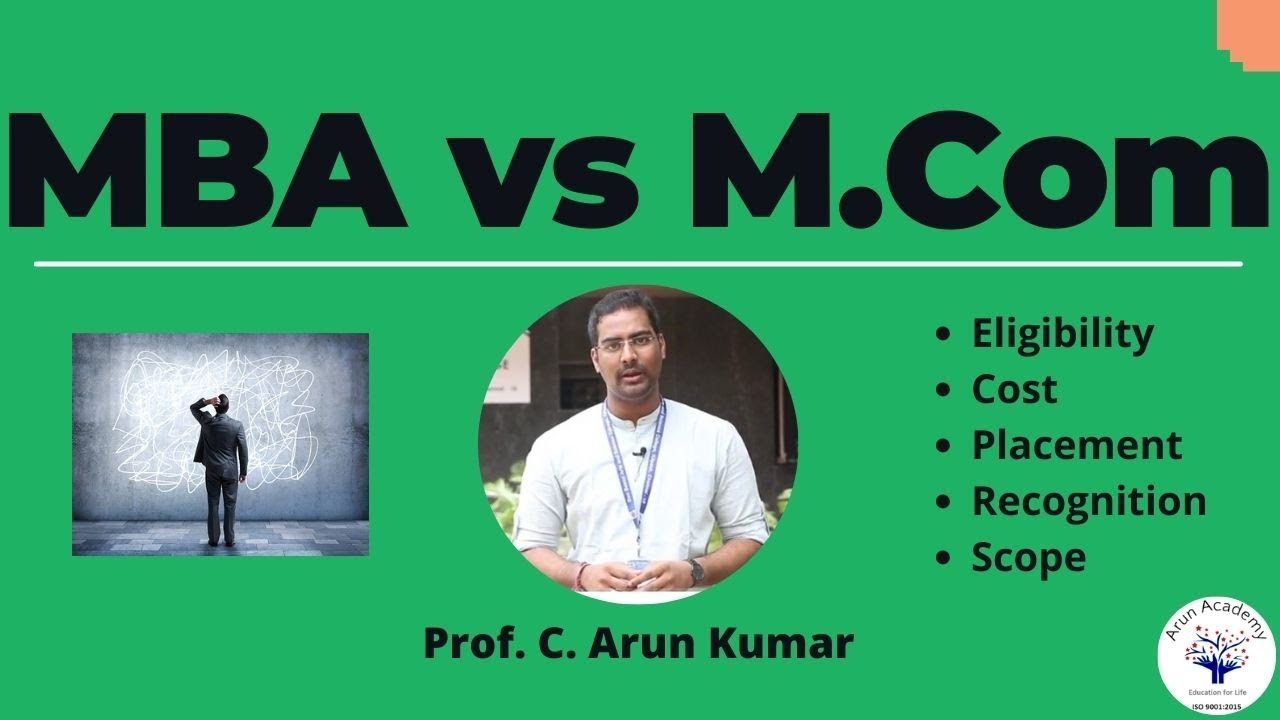 MBA Vs M.Com | Tamil | Prof. C. Arun Kumar