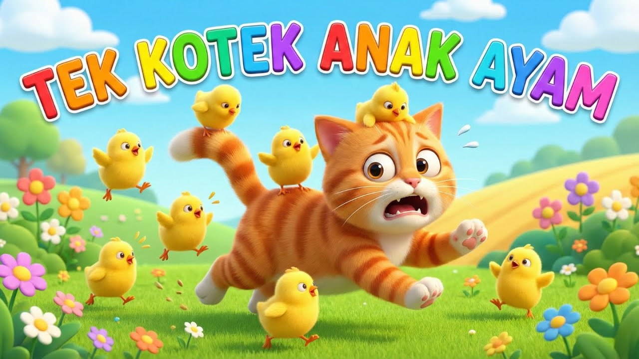 Tek Kotek Kotek Anak Ayam 🐣 | Lagu Anak Belajar Berhitung | Animasi Kartun 3D