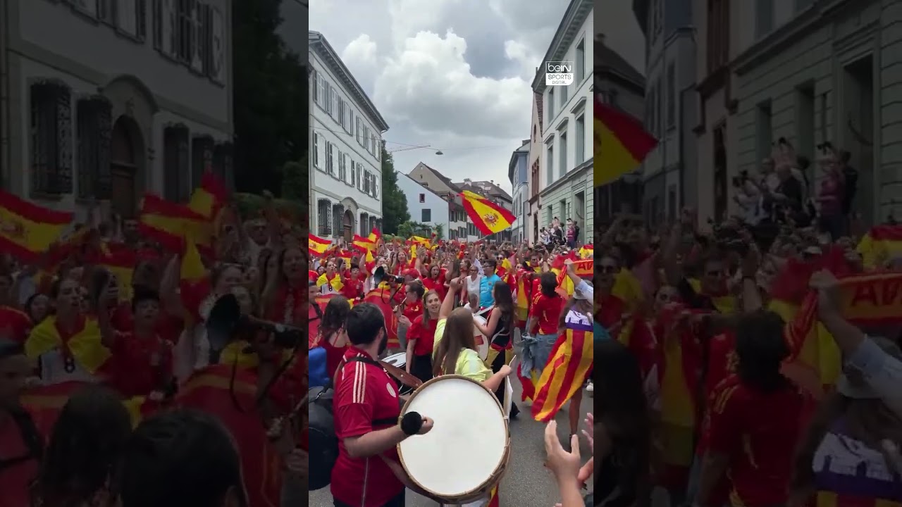 The Spain fans are present in Switzerland to support their team in the Women's Euro final 🇪🇸👊