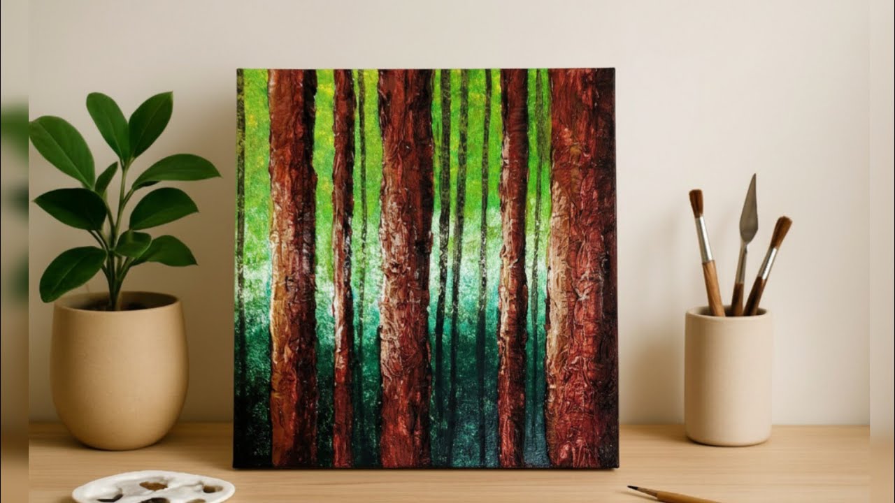 I Used Toilet Paper to Make This 3D Painting | Full Process 🌳