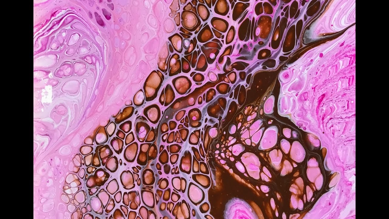 ( 530 ) Acrylic pouring Cell explosion in pink