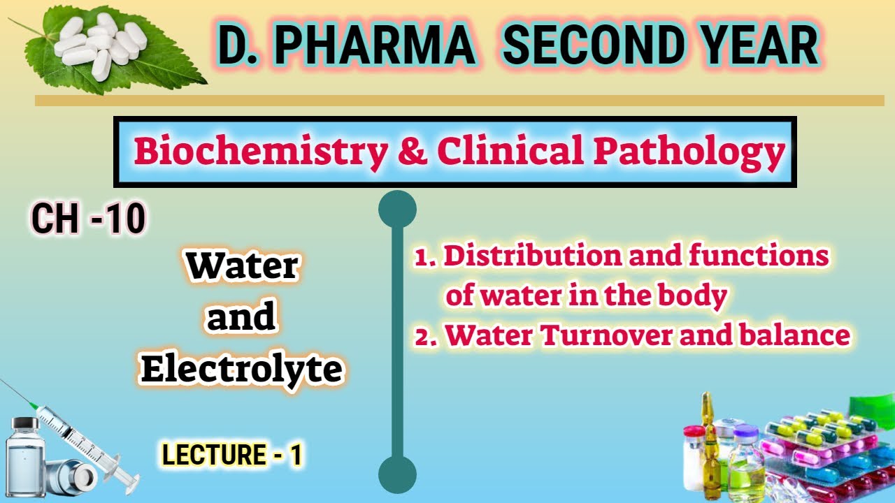 Water and electrolyte | L-1 | Ch-10 | Biochemistry | D.pharm second year