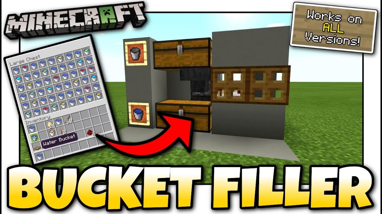 Minecraft - AUTOMATIC BUCKET FILLER [ Redstone Tutorial ] Works on ALL Versions !