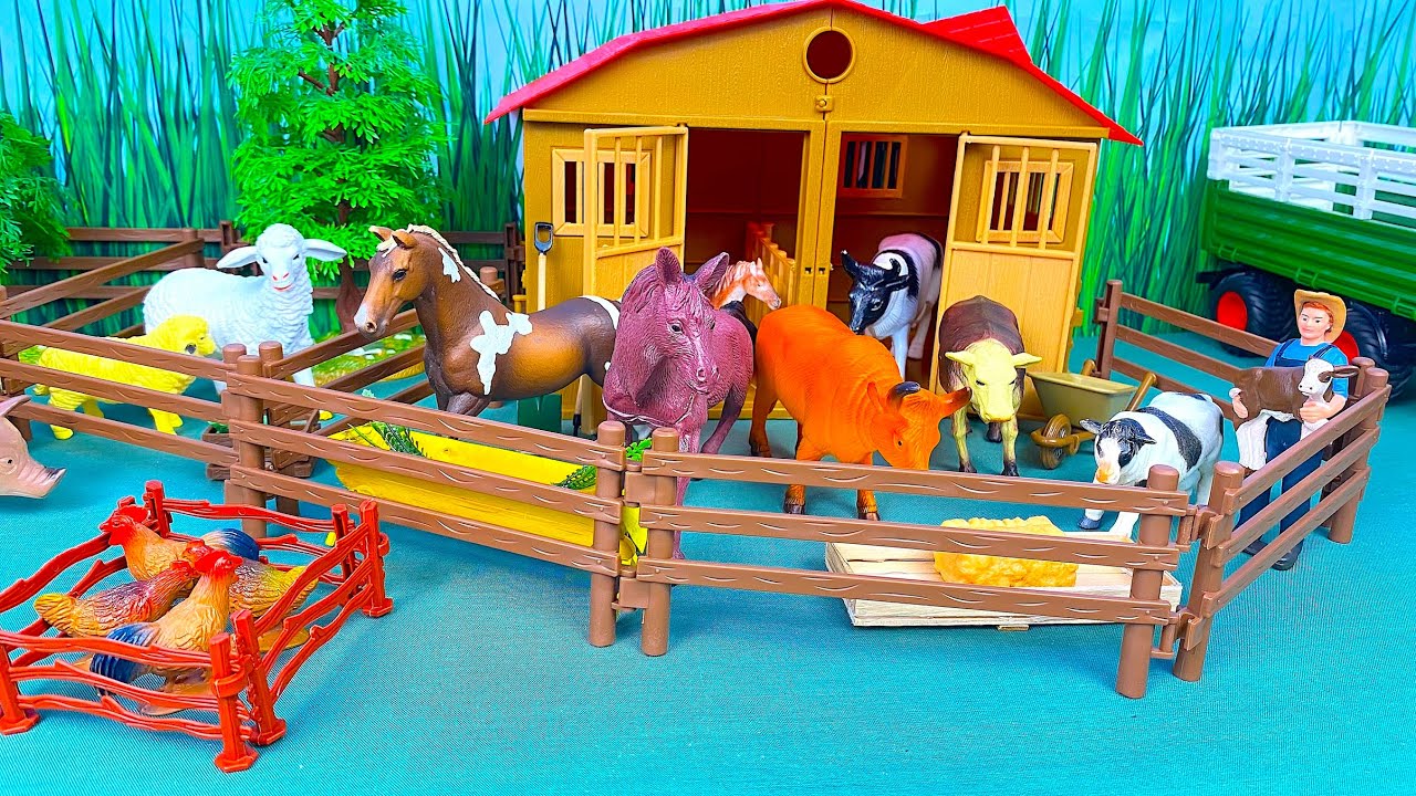 Farm Small World Diorama With Animals And Windmill | Cow Pig Horse