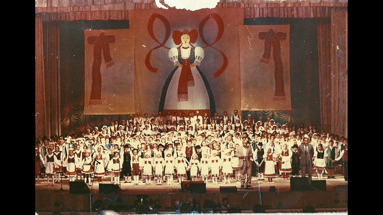 Schlussakt des Festivals der deutschen Kultur in Almaty, Kasachstan Oktober 1990