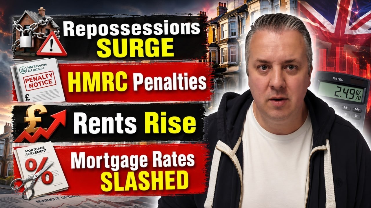Property News - Repossessions SURGE  - HMRC Penalties - Rents Rise - Mortgage Rates SLASHED