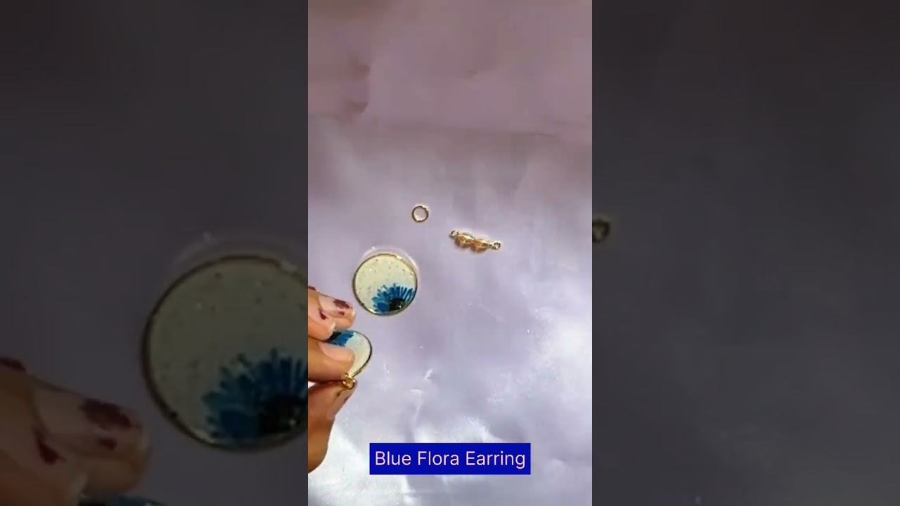 BTS for White with Blue Flora Earring ...