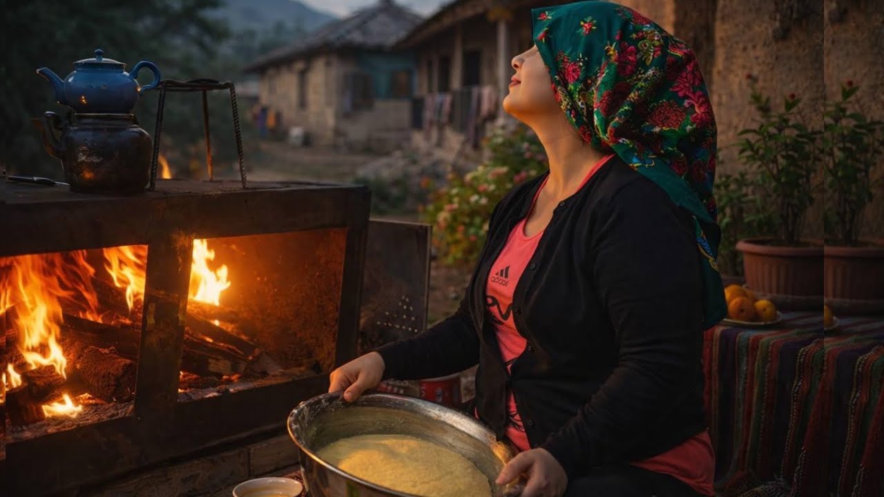 Inside Iranian Rural Life: Baking Bread and Kuku on Fire
