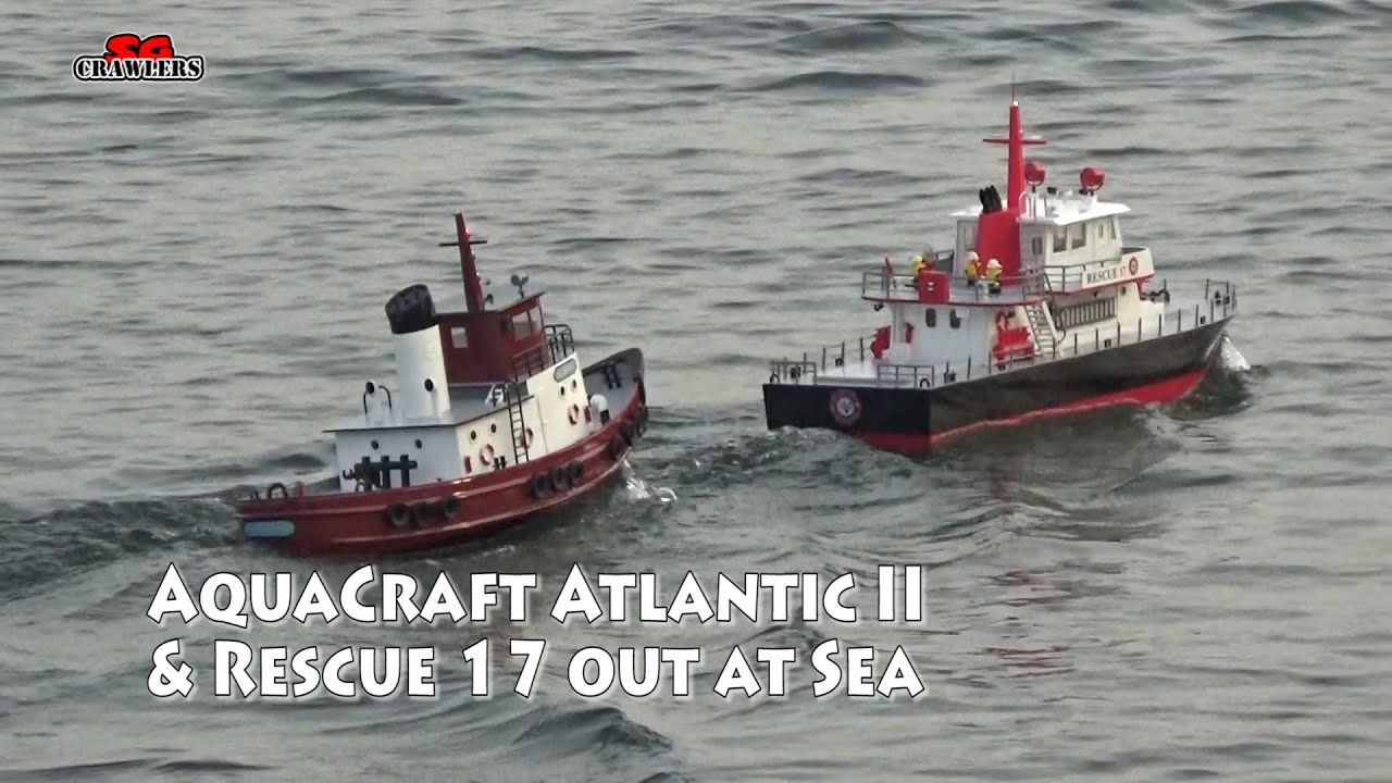 AquaCraft Models Atlantic II Harbor Workhorse Tug boat and Rescue 17 Fire boat in action!