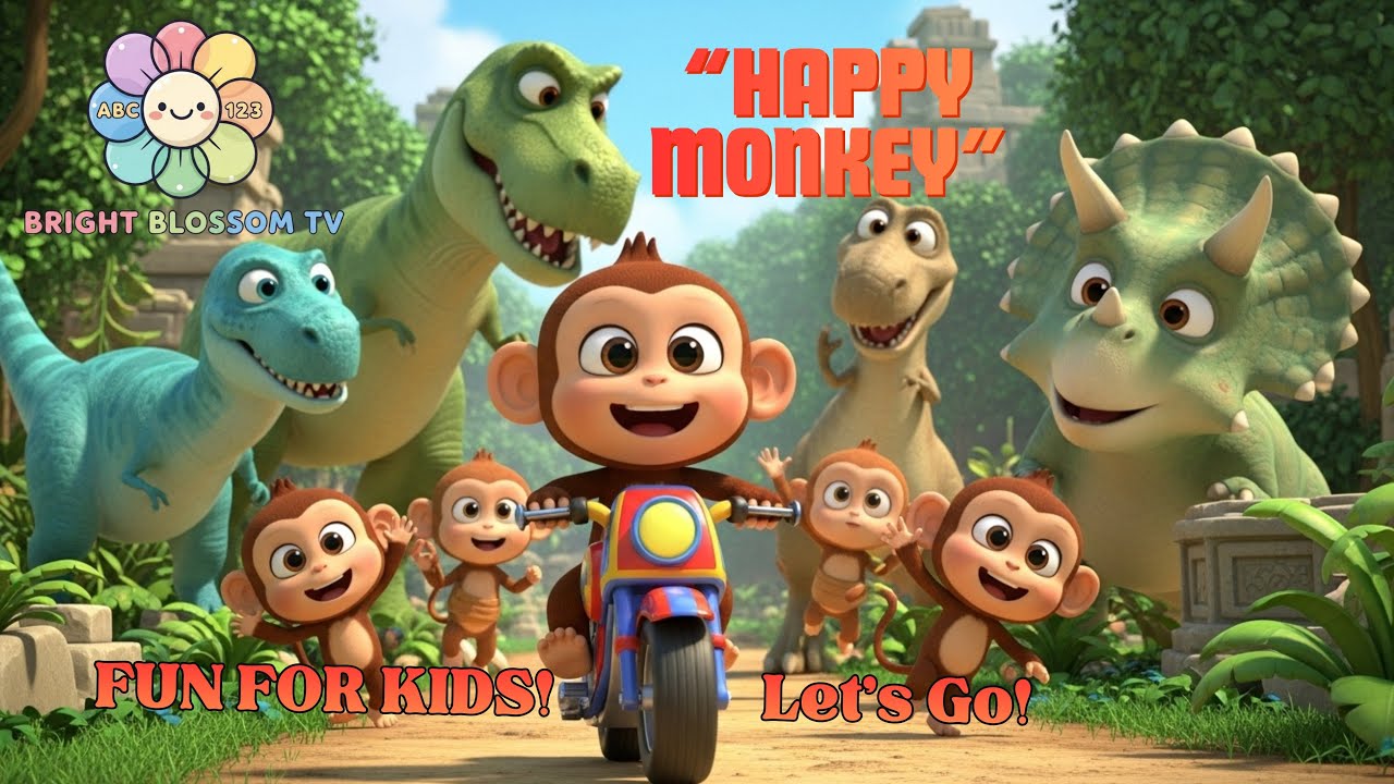 Happy Monkey Song 🐒 | Fun Nursery Rhymes & Kids Songs | Animal Dance for Toddlers