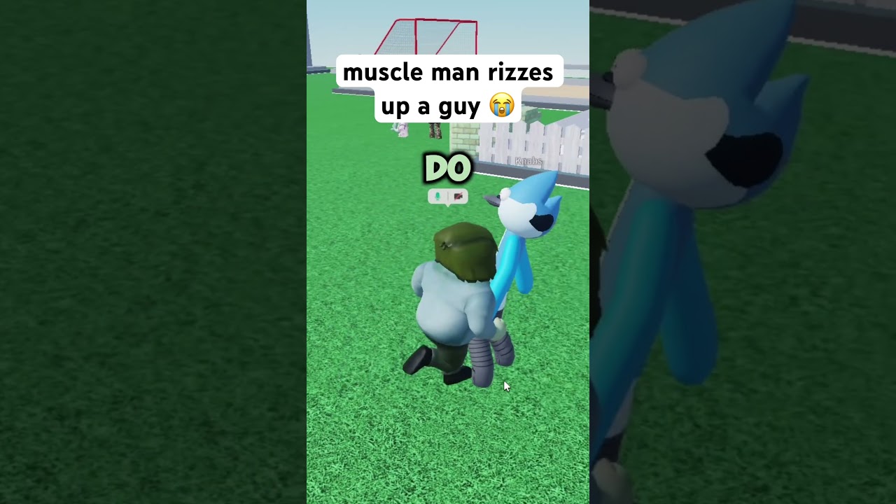 mięśniak rozwala faceta 😭 #roblox #śmieszne #troll #trollowanie #regularshow #mięśniak #memy