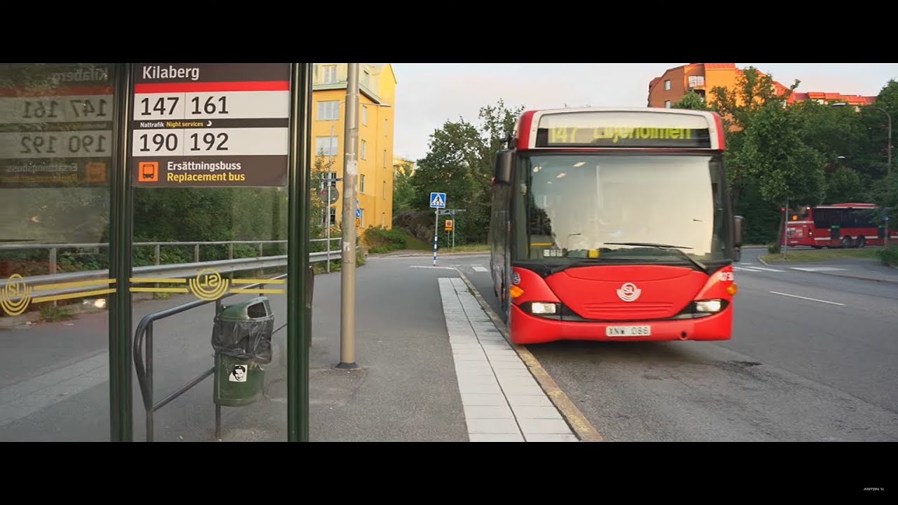 Sweden, Stockholm, bus 147 ride from Kilaberg to Liljeholmen