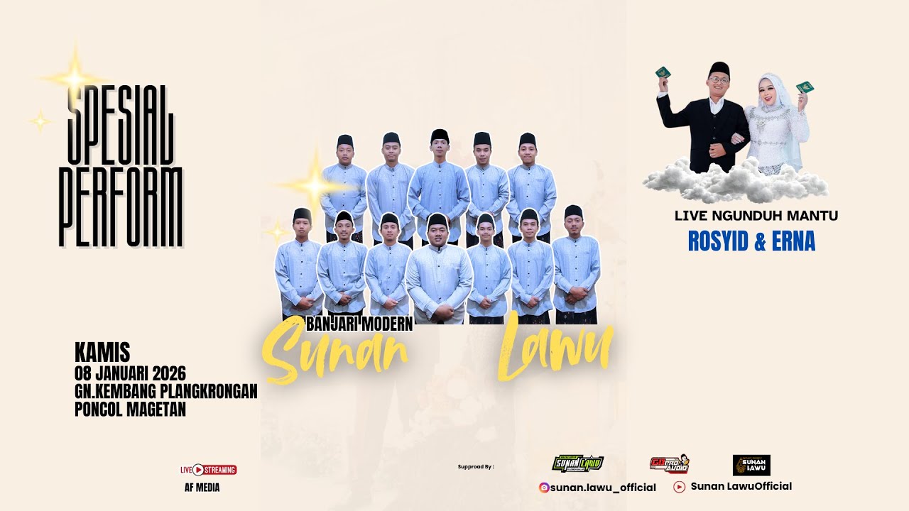 LIVE NGUNDUH MANTU ROSYID DAN ERNA II SPESIAL PERFORM BANJARI MODEREN SUNAN LAWU II GB PRO AUDIO