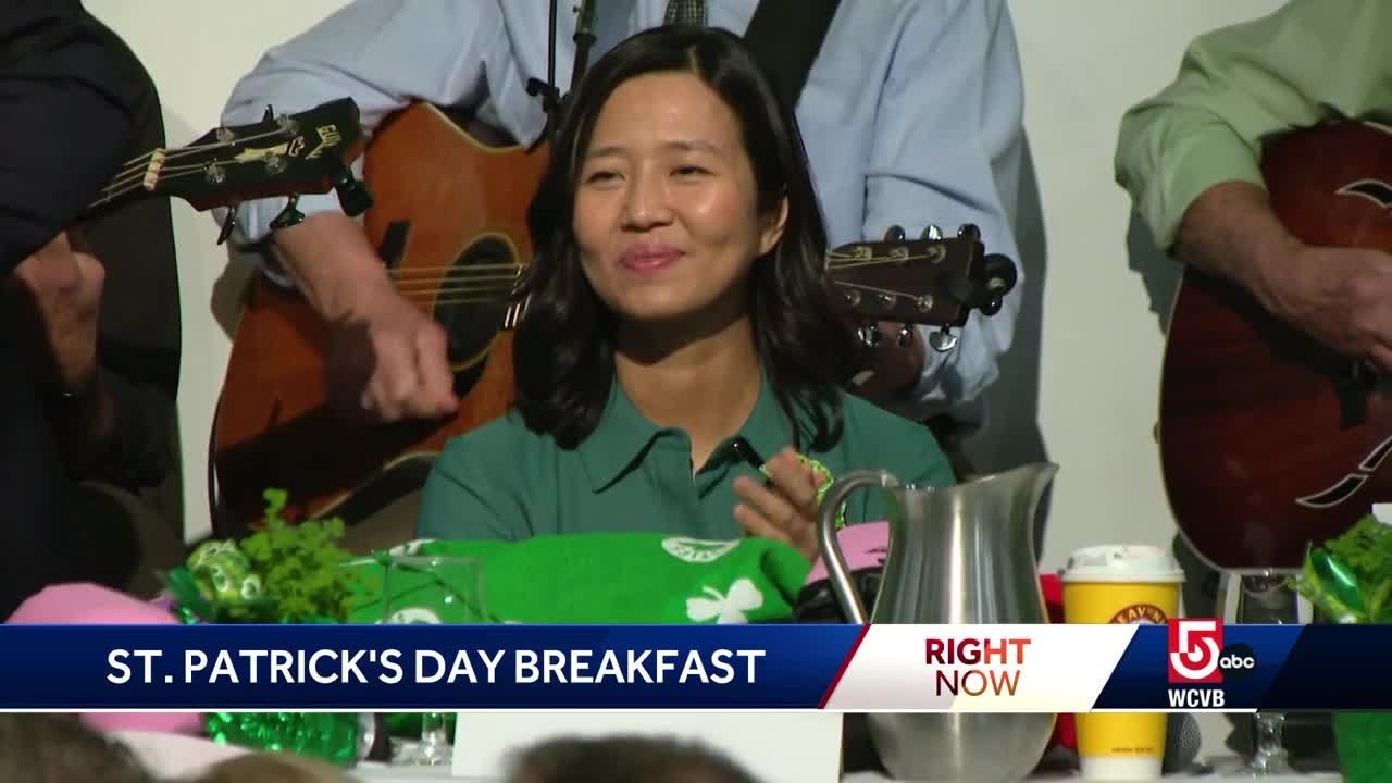 Boston mayoral candidates trade light-hearted jabs at annual St. Patrick's Day Breakfast