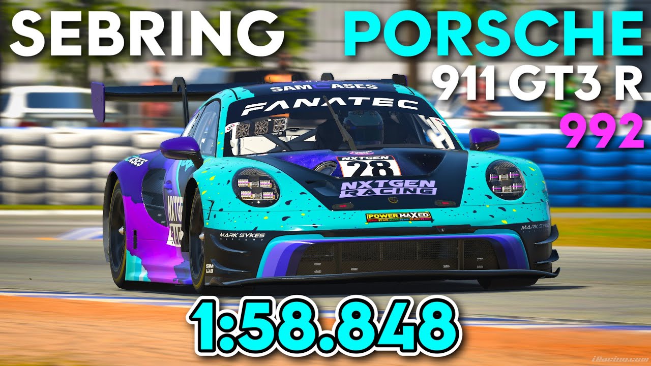 iRacing Sebring Porsche 911 GT3 R 992 | 1:58.848