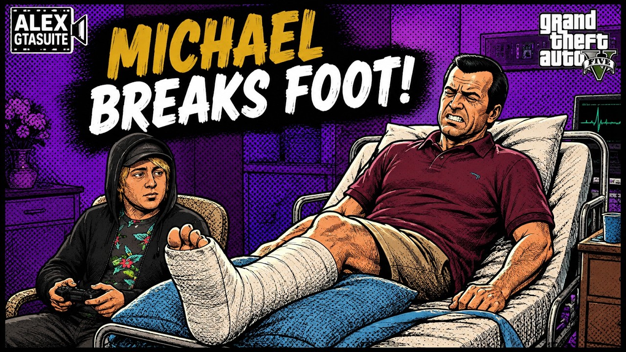 GTA 5- Michael breaks his foot (Grand Theft Auto V) Cinematic