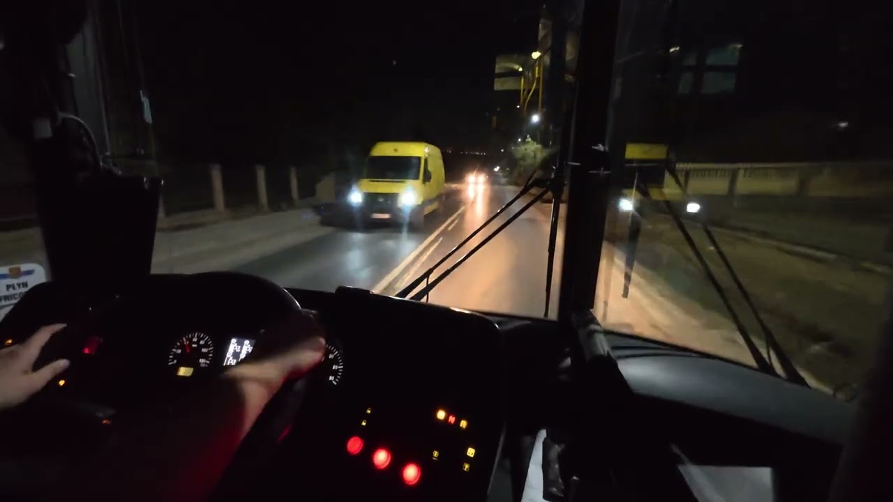 Zobacz Kielce i okolice z kabiny kierowcy! 🌙 Linia 12 wieczorem