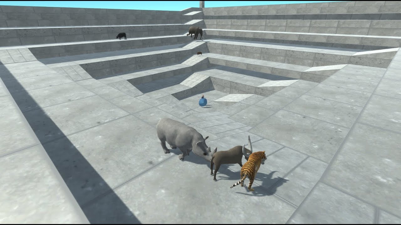 Spiral Staircase Race Track|Animal Revolt Battle Simulator