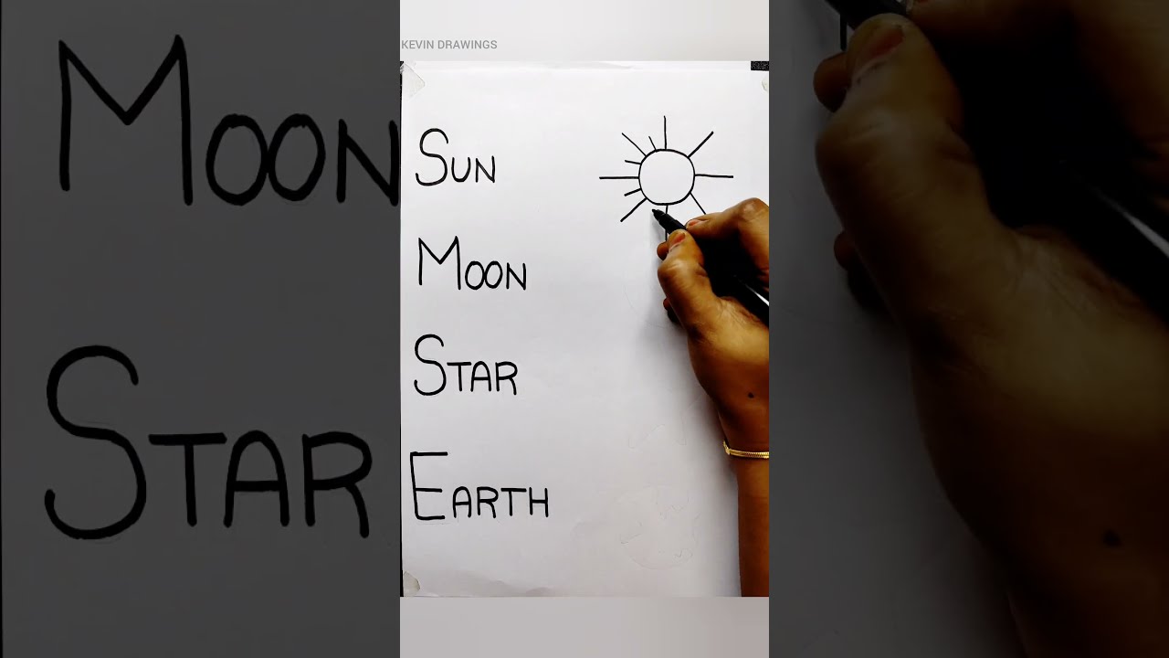 Sun drawing &ndash; Moon drawing &ndash; Star drawing &ndash; Earth drawing &ndash; Easy drawing &ndash; How to draw
